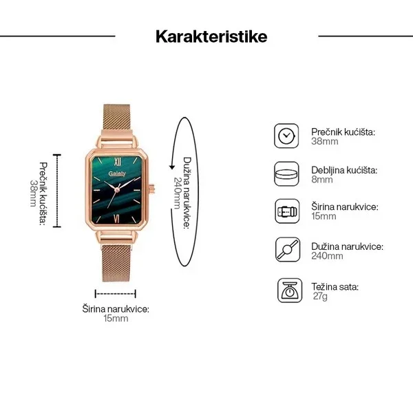 Ženski elegantni sat Gaienty lady, Roze