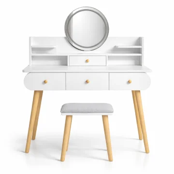 Modul Sto za šminkanje Lumi Plus ST-316, Sa stolicom, Beli