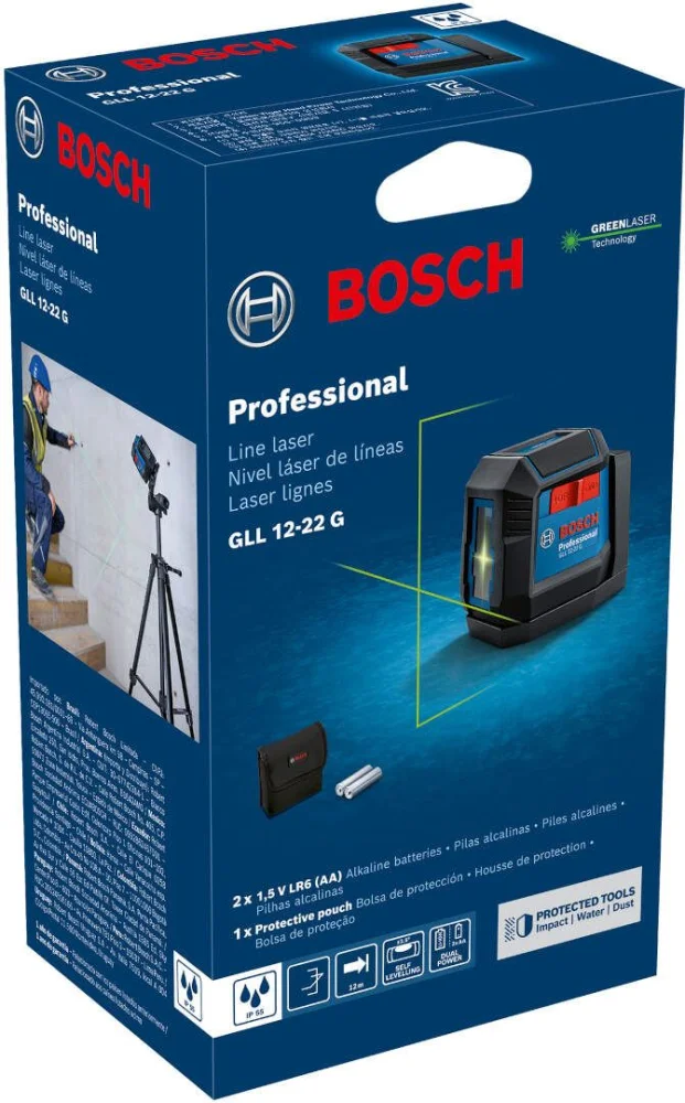 Bosch GLL 12-22 G linijski laser sa zelenim zrakom, Domet 12m 0601065320