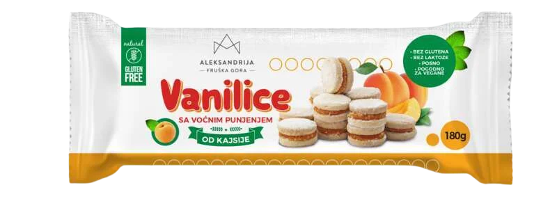 Aleksandrija Bezglutenske vanilice sa kajsijom, 180g