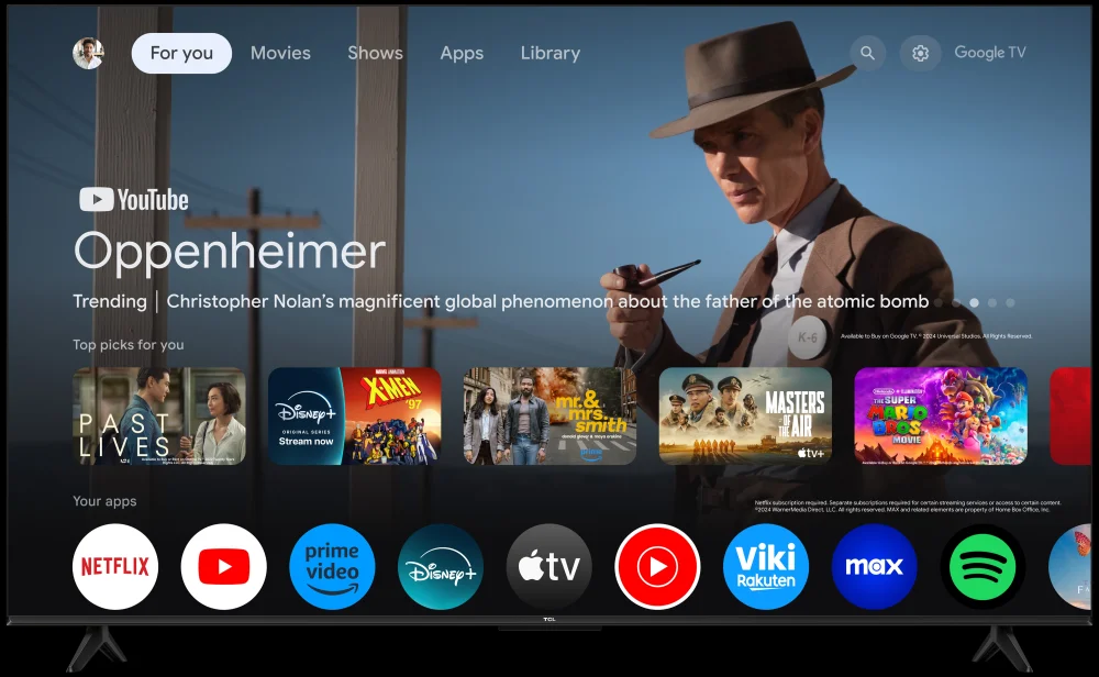 TCL Televizor 65T69C 65", QLED, 4K UHD, Google TV, Crni