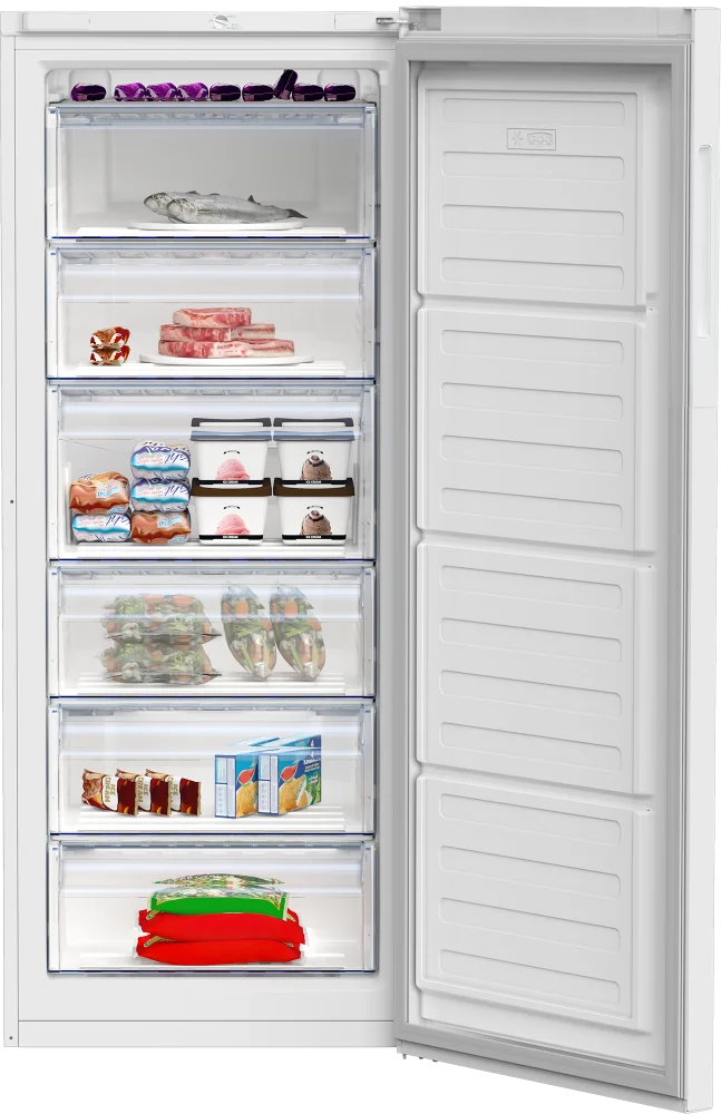 Beko Vertikalni zamrzivač RFSA240M41WN, 215l, 6 Fioka, Statički, Beli