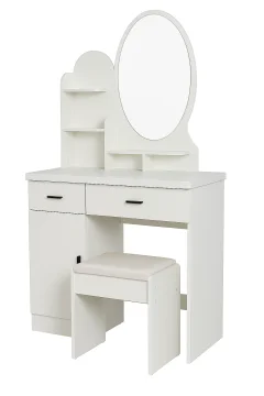 Modul Sto za šminkanje Aria, Sa stolicom, Beli, ST-317