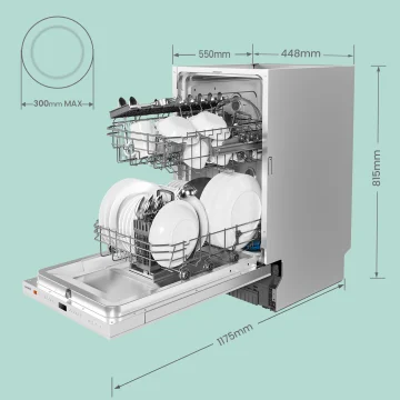 Comfee Ugradna mašina za pranje sudova CDWEB914S-W, 47 dB, 10 kompleta, Bela