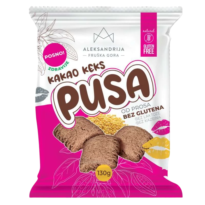 Aleksandrija Bezglutenski kakao keks sa prosom, 130g