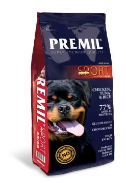 Premil Suva hrana za odrasle pse Sport, Piletina, tuna i pirinč, 15 kg