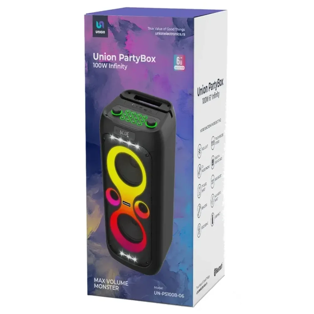 Union Partybox zvučnik Infinity UN-PS100B-06, 100 W, Crni