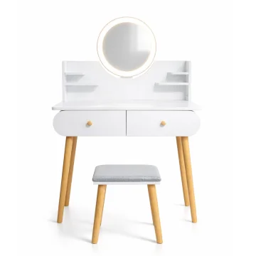 Modul Sto za šminkanje sa stolicom Lumi ST-315, 80×40×120 cm, Beli