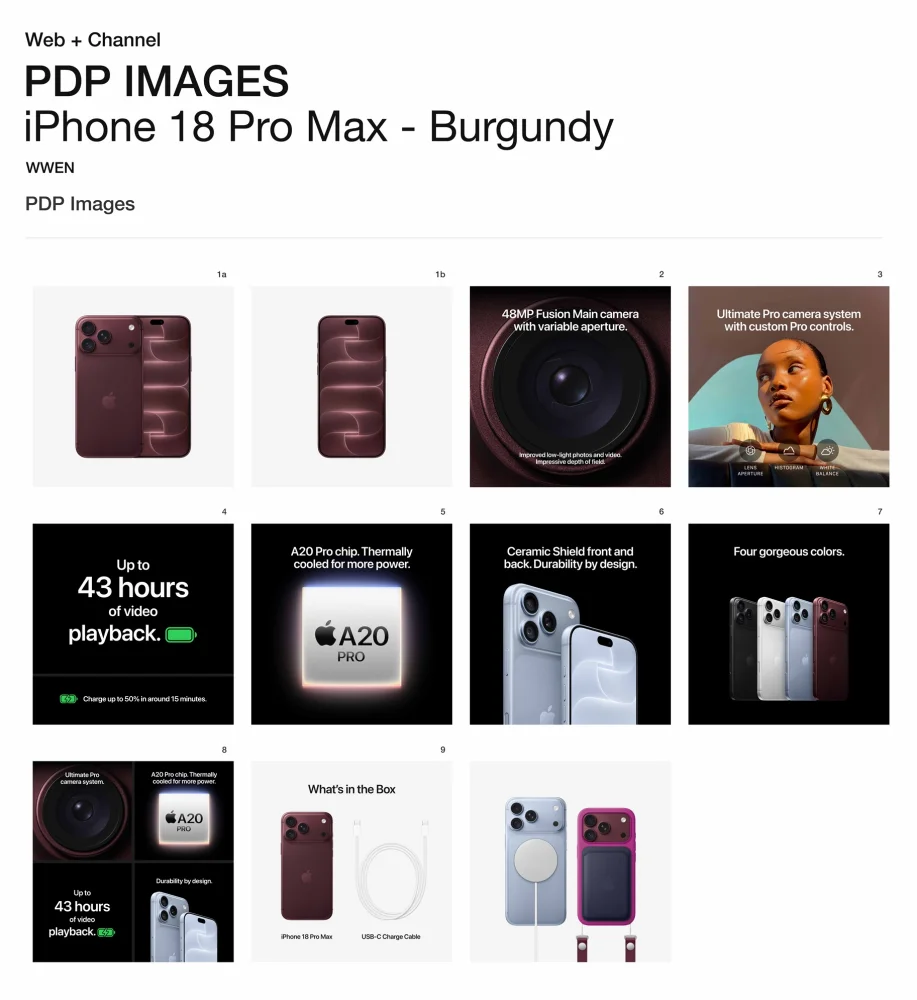 iPhone 18 Pro Max 12GB/2TB, iOS 27, Burgundy