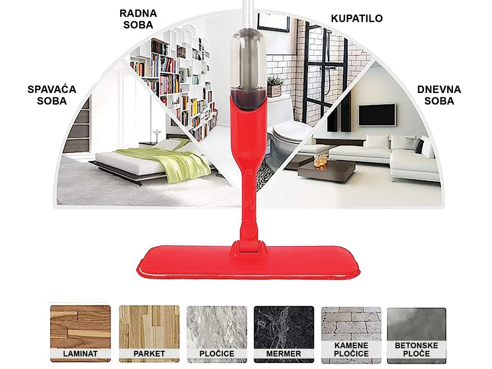 Zotrix Mop Spray, 400 ml, Crveni