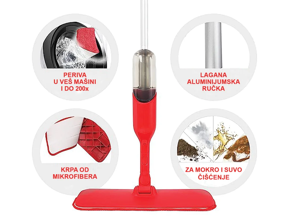 Zotrix Mop Spray, 400 ml, Crveni