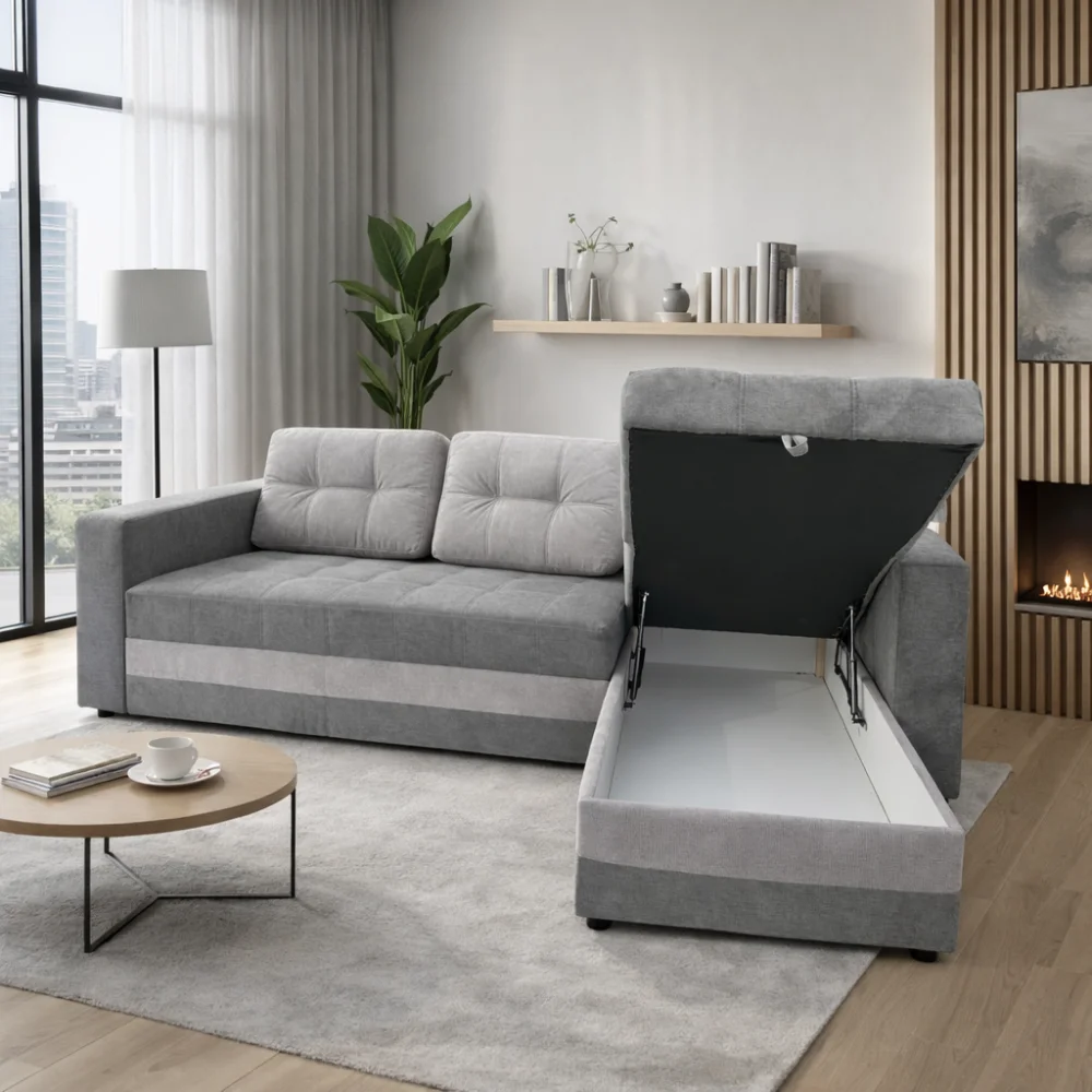 Grand Sistem 001 Ugaona garnitura Atlanta, 240x160cm, Siva