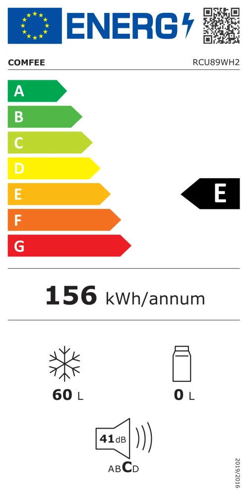 Comfee Vertikalni zamrzivač RCU89WH2, 60l, 41dB