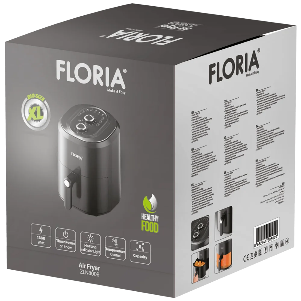 Floria Friteza na vruć vazduh ZLN8009, Timer, XL posuda, 6 l