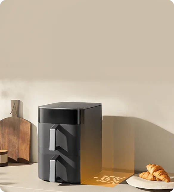 Xiaomi Air Fryer Smart Double Stack MAF-DS1201, 12 l, 2800 W, Crni