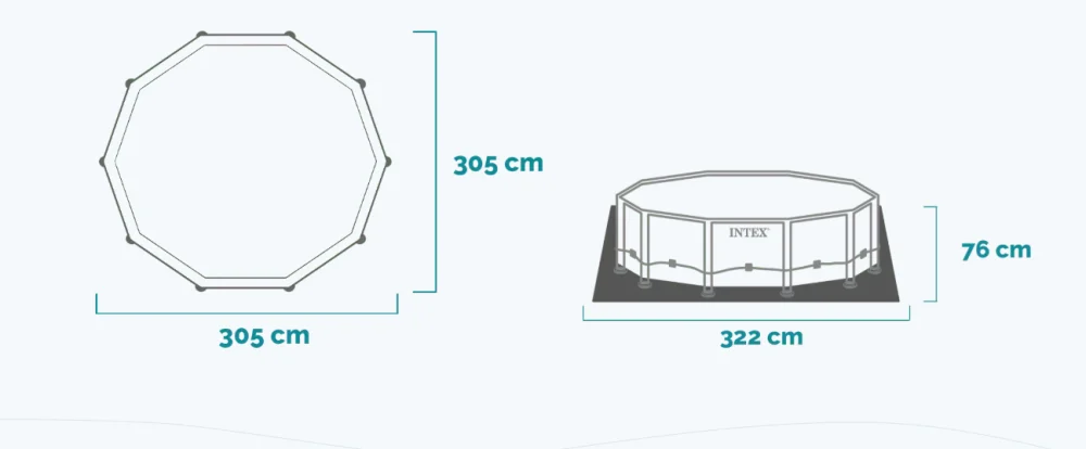 Intex Bazen sa metalnim okvirom Prism Frame Premium, 3.05x0.76 m