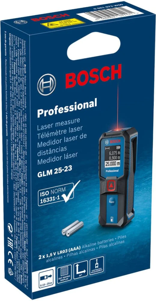 Bosch Laserski daljinomer GLM 25-23 Professional, Domet 25m 0601072W00