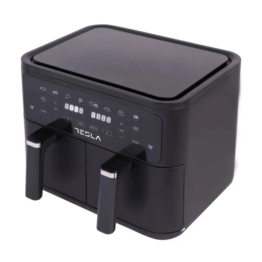 Tesla Air Fryer AF900BSD, 2400 W, 4,5 l + 4,5 l, Digitalni panel, Crni