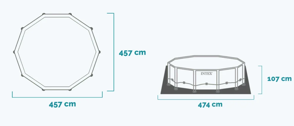 Intex Bazen sa metalnim okvirom Prism Frame, 4.57x1.07 m