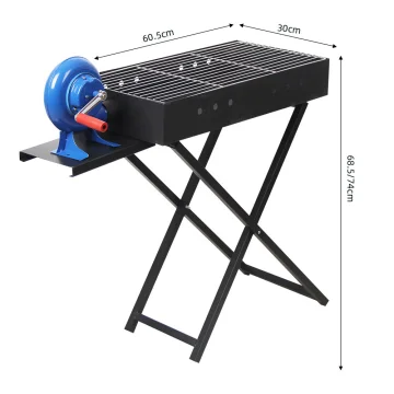 Mks Roštilj na ćumur, Sa ventilatorom, 30×69×106 cm, Crni