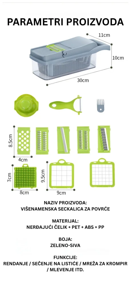 Zest Super secko Fresh Cut za povrće, Dodatne posude, 15 nastavaka
