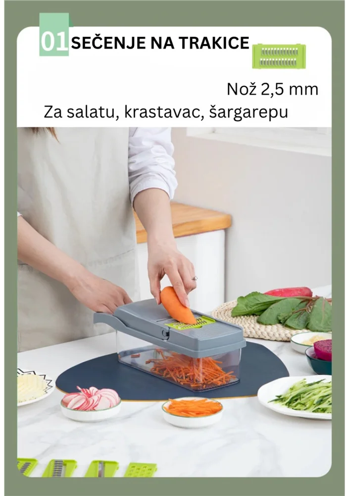 Zest Super secko Fresh Cut za povrće, Dodatne posude, 15 nastavaka