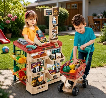 Topi Toys Edukativna igračka Supermarket, 48 Delova, Šarena