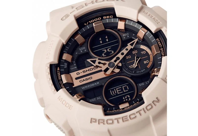 CASIO G-Shock  Ženski ručni sat, Kvarcni mehanizam, Crni brojčanik, GMA-S140M-4ADR, Roze