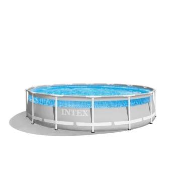 INTEX Bazen sa metalnim okvirom Prism Frame Clearview Premium, 4.27 x 1.07m, Sivi