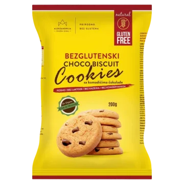 Aleksandrija Bezglutenski čoko biskvit Cookies, 200g