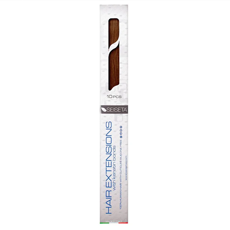 SEISETA Prirodna kosa za nadogradnju, Keratin, 50/55cm, 12 Copper Golden Blonde, 10 pramenova
