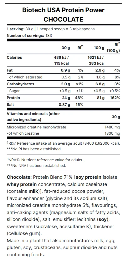 BioTechUSA Protein u prahu sa kreatinom, Čokolada, 4 kg