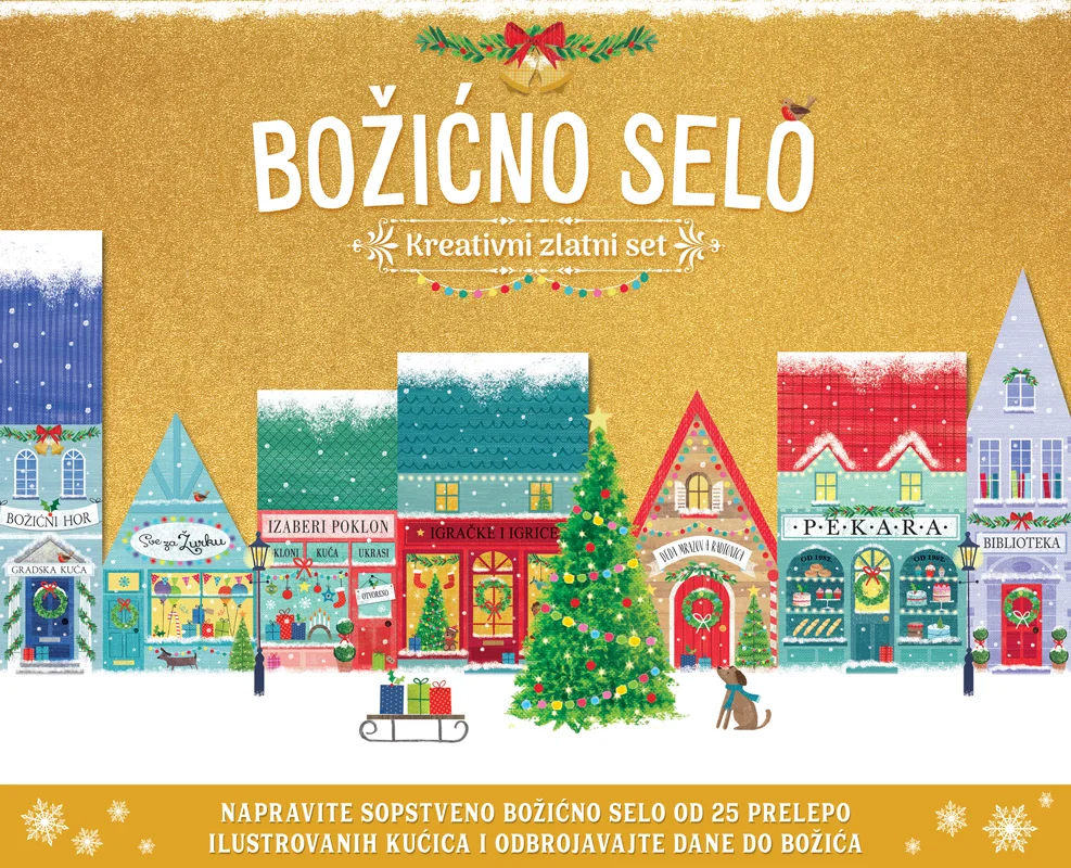 Božićno selo – kreativni zlatni set