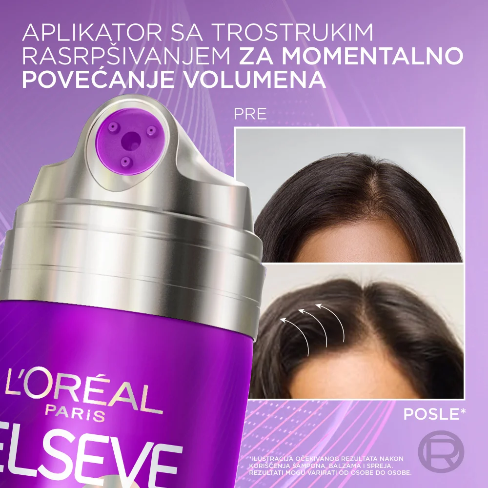 L'Oreal Paris Sprej za kosu Elseve Collagen Lifter Big Hair Day, 200 ml