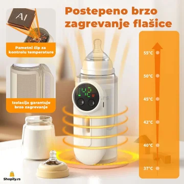 Bežični grejač za flašice - prenosivi model sa baterijom