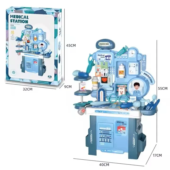 Topi Toys Edukativni set Lekarska ordinacija, 42 instrumenta, Plavi