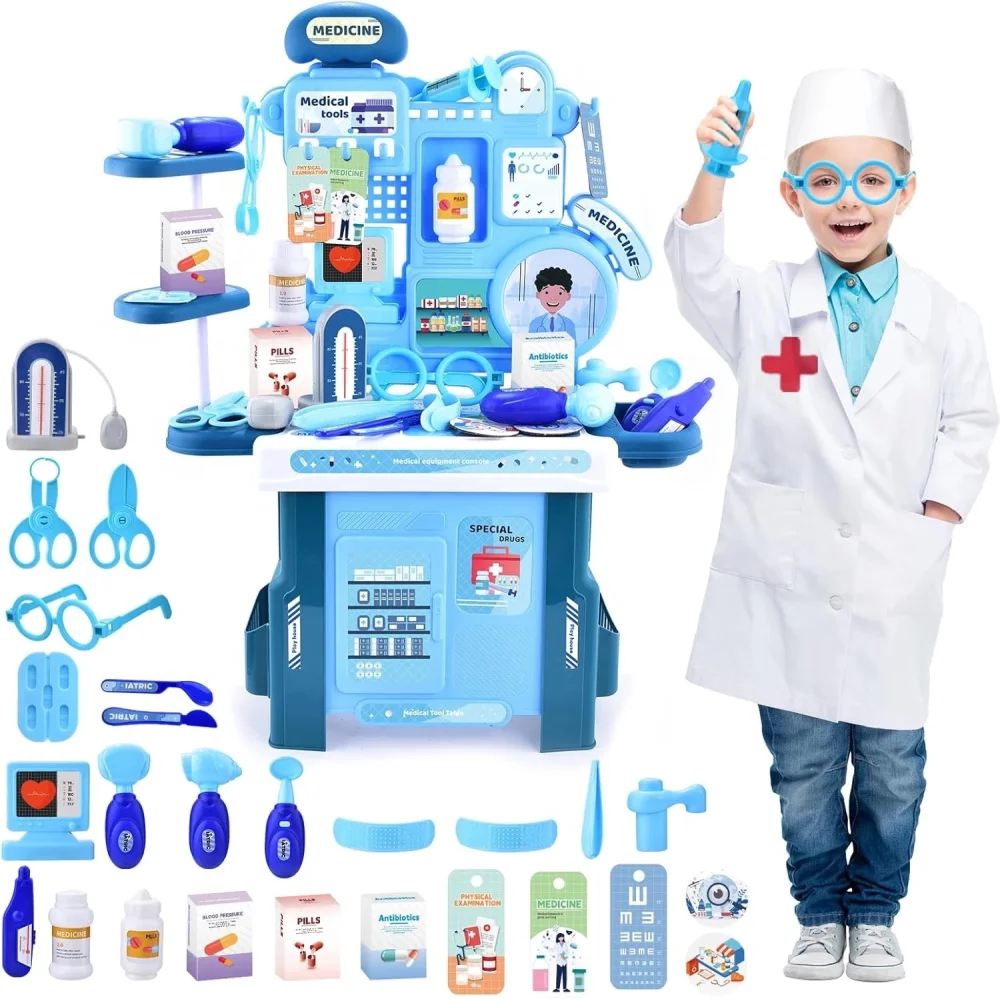 Topi Toys Edukativni set Lekarska ordinacija, 42 instrumenta, Plavi