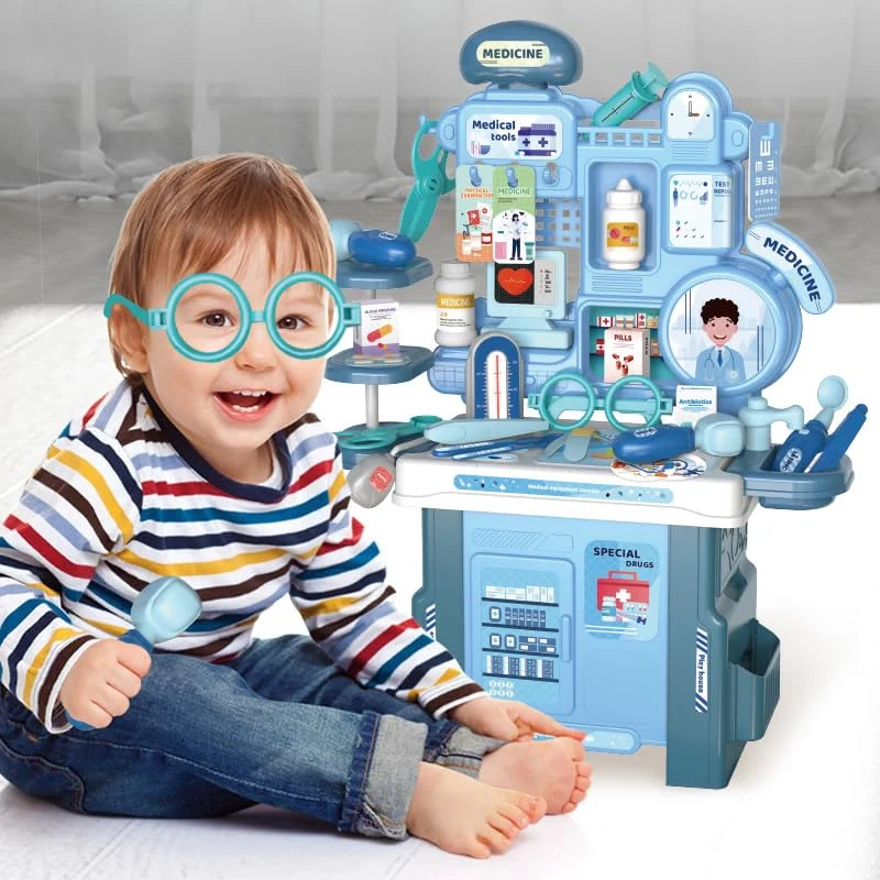 Topi Toys Edukativni set Lekarska ordinacija, 42 instrumenta, Plavi