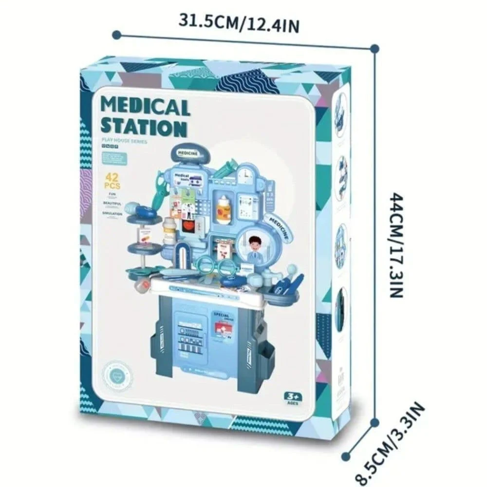 Topi Toys Edukativni set Lekarska ordinacija, 42 instrumenta, Plavi