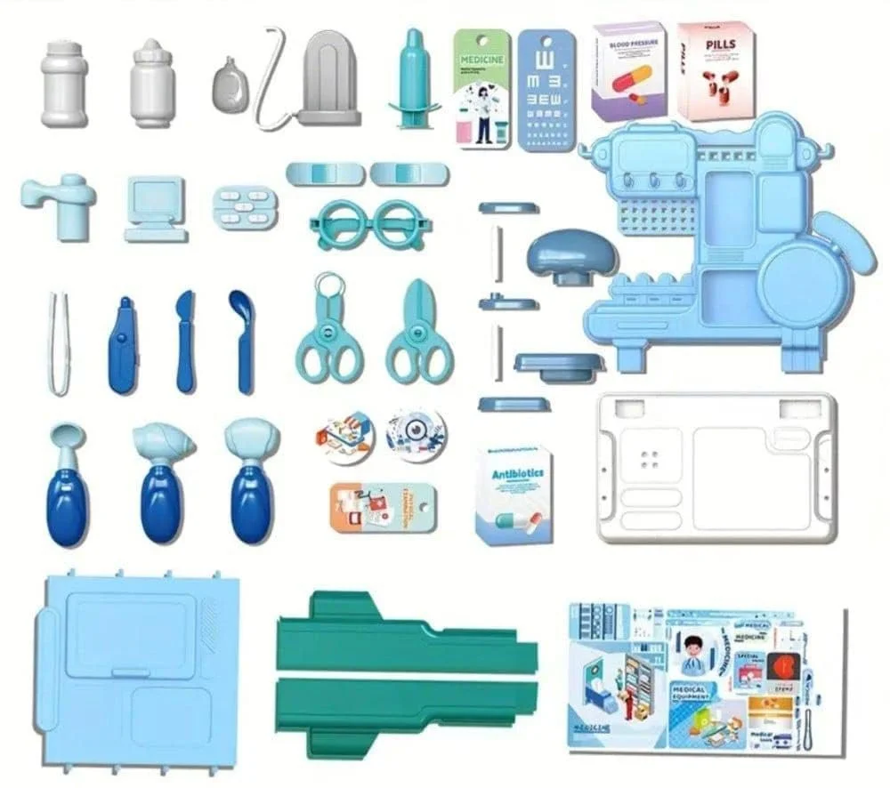 Topi Toys Edukativni set Lekarska ordinacija, 42 instrumenta, Plavi