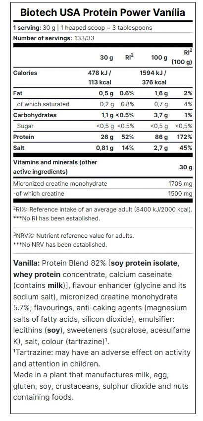 BioTechUSA Protein u prahu sa kreatinom, Vanila, 4 kg