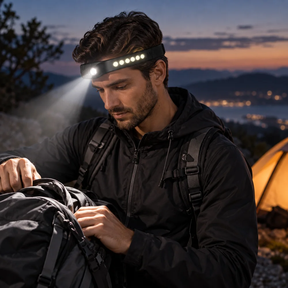 USB punjiva lampa za glavu, 350 lm