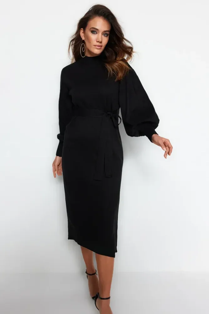 Trendyol Modest Ženska haljina Tctaw24Eb00023, Crna