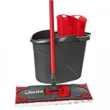 Vileda Set za čišćenje podova Ultramax Box, Mop + Drška + Kanta sa cediljkom, Crveno-crni