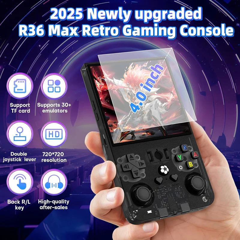 Rucna konzola GAME MASTER R36 Max 64GB transparent crna