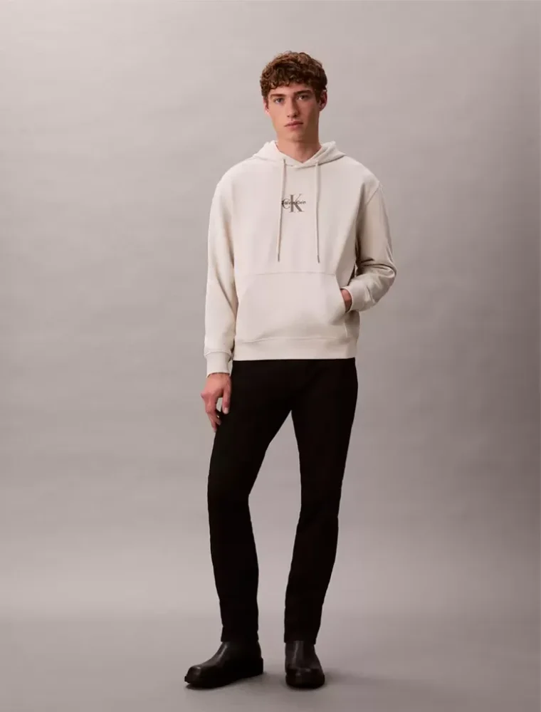 Calvin Klein Jeans Muški duks LV04RD243G67U, Sa kapuljačom, Bež