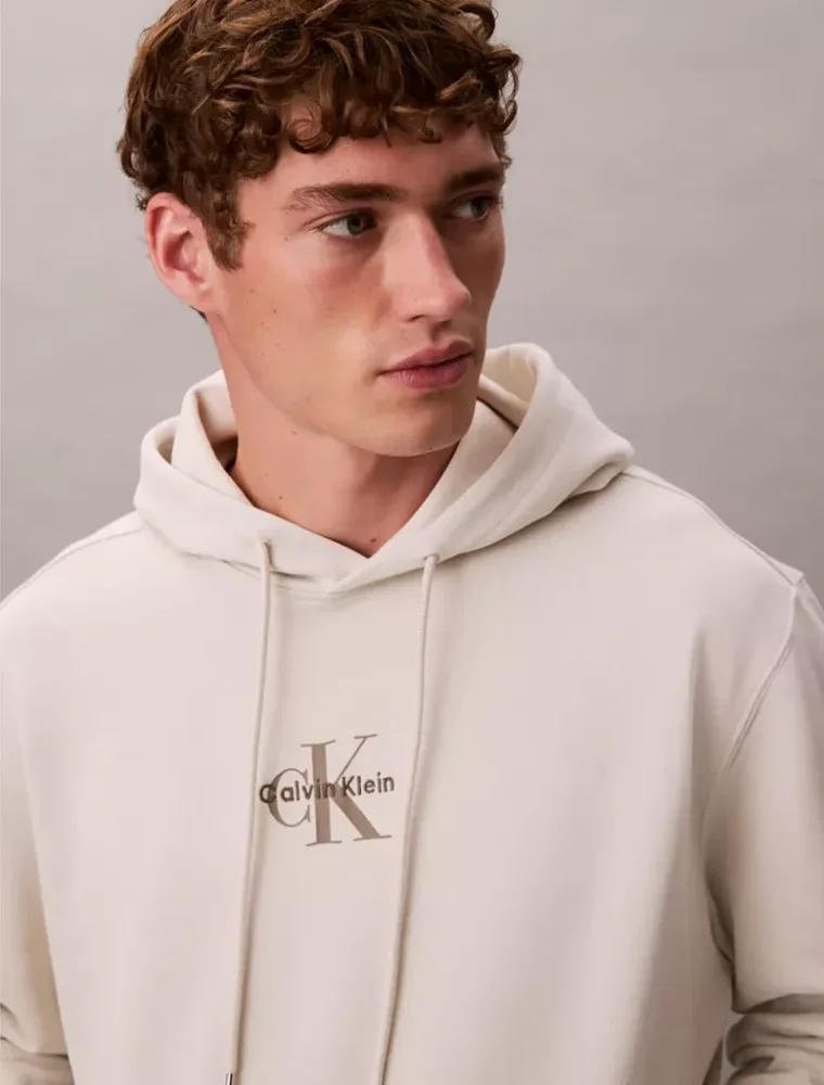 Calvin Klein Jeans Muški duks LV04RD243G67U, Sa kapuljačom, Bež
