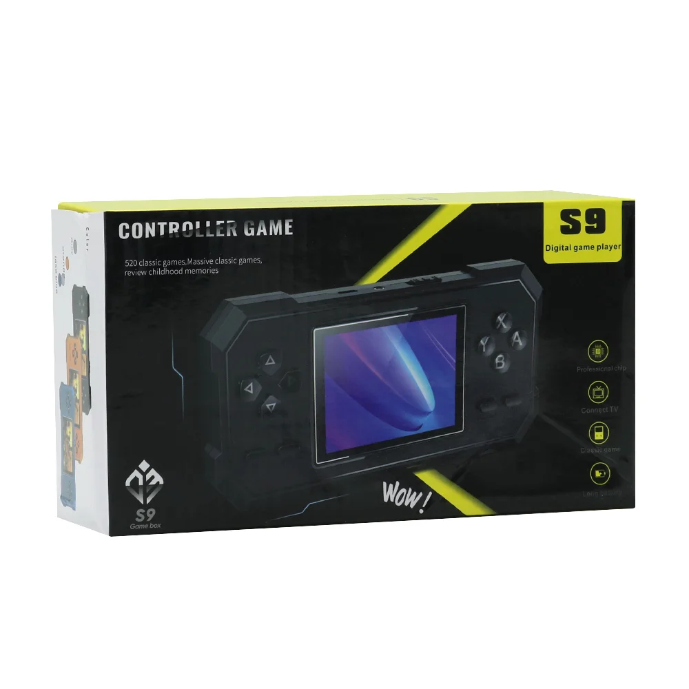 S9 Handheld Classic Konzola za igranje, Crna