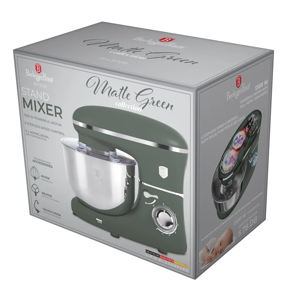 BERLINGER HAUS Mikser sa posudom bh-9708, 1300W, 6l, Zeleni