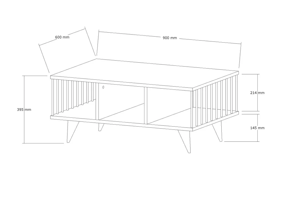 Hanah Home Klub sto Bert 90x40x60​cm Orah